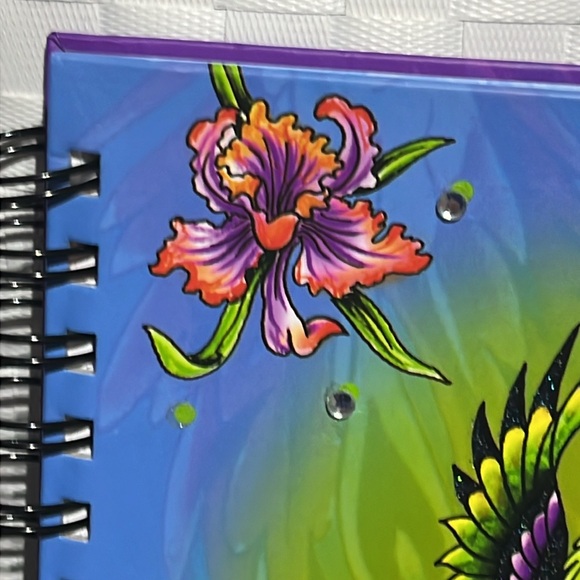Ed Hardy Parrot Flowers Bling Spiral Notebook 8.5”x5.5” 145 pages Journal - Picture 5 of 13